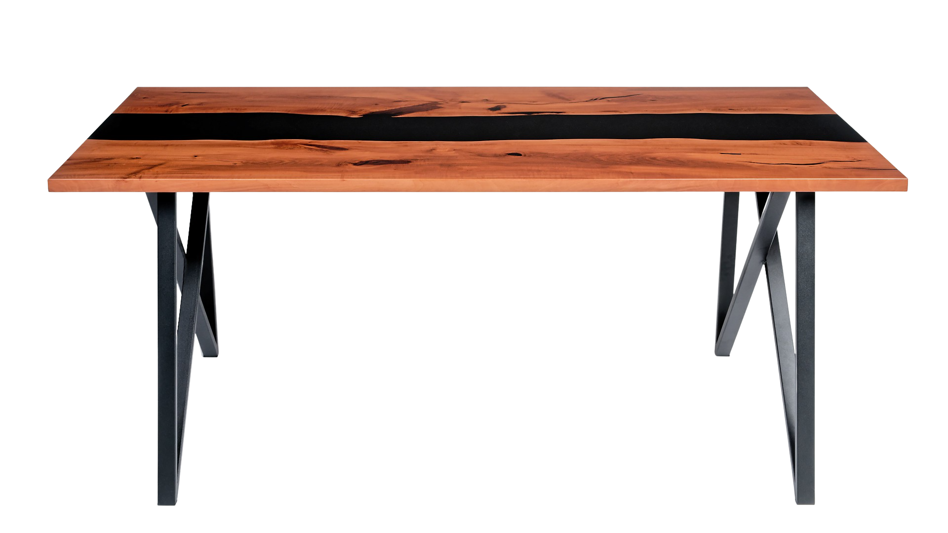 Cardea - stůl z hruškového dřeva s černou epoxidovou pryskyřicí