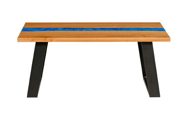 Aoife - stůl z třešňového dřeva se safírovou epoxidovou pryskyřicí
